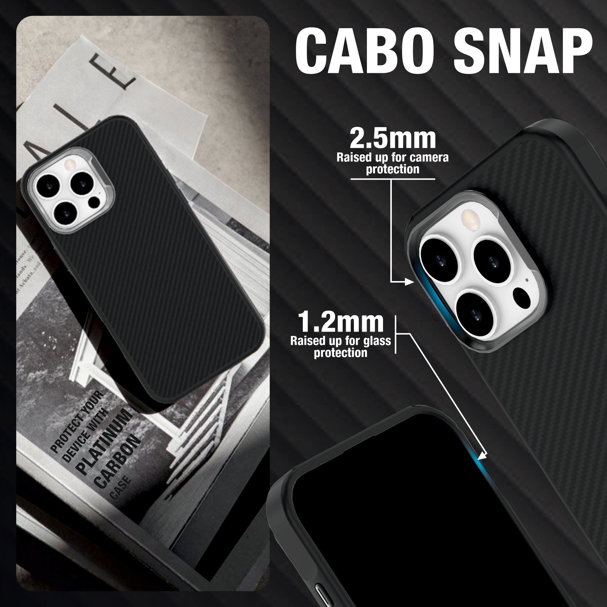 CABO Snap Tough Aramid Mag-Safe Compatible Case for iPhone 16 Series