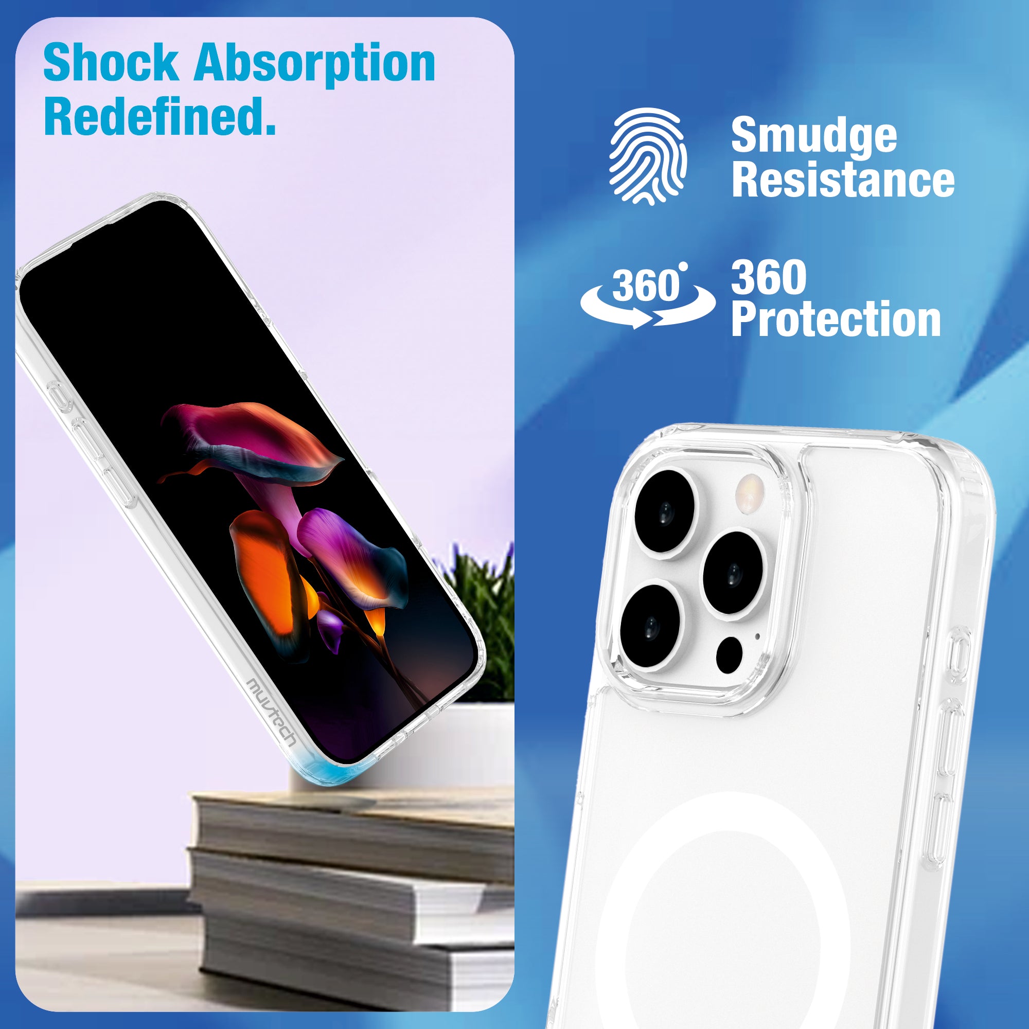 Armour SNAP Mag-safe Compatible Clear Case For iPhone 16 Series