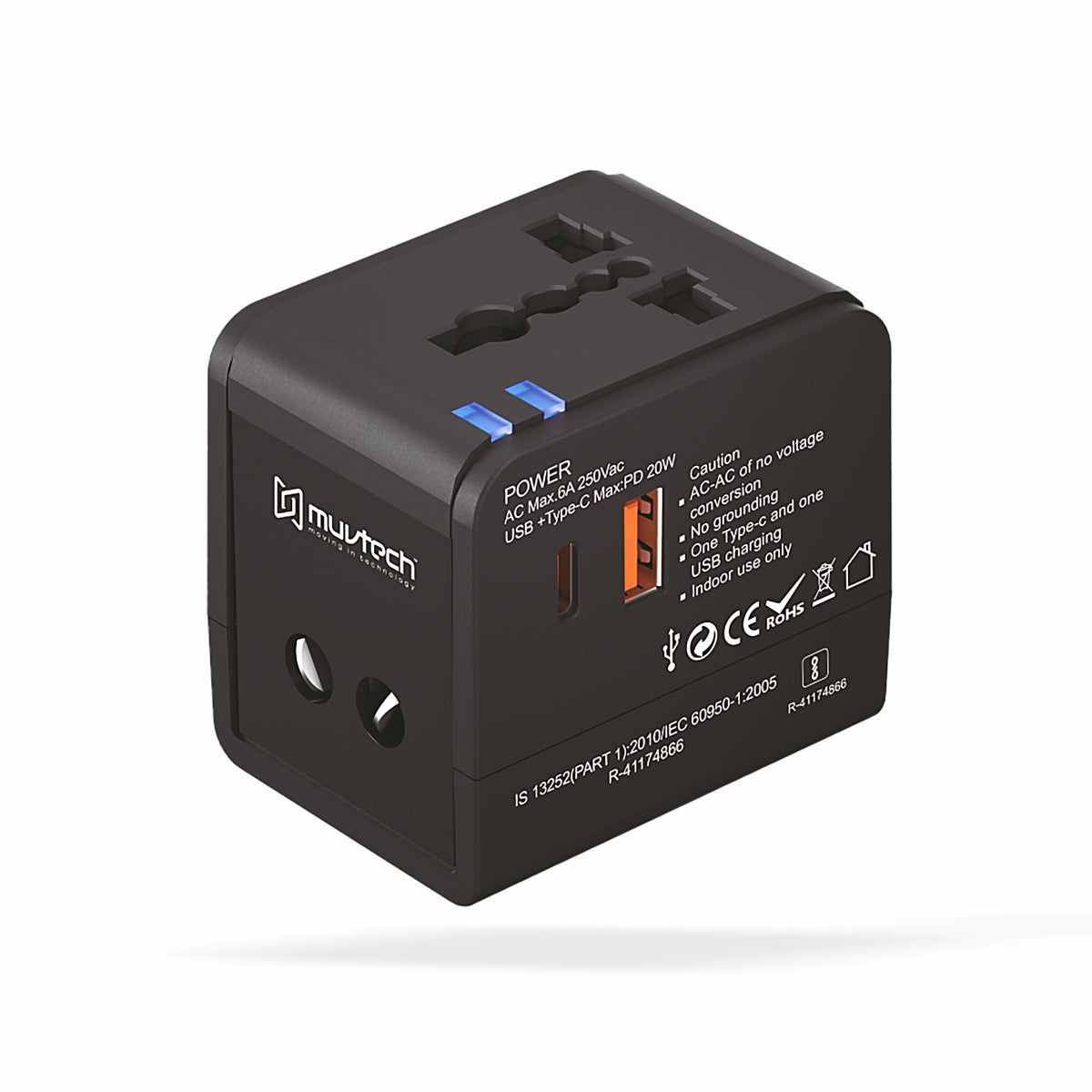 World Travel Adapter, 20W Universal World Charger with Fast Charging & Multiple Plug Options.