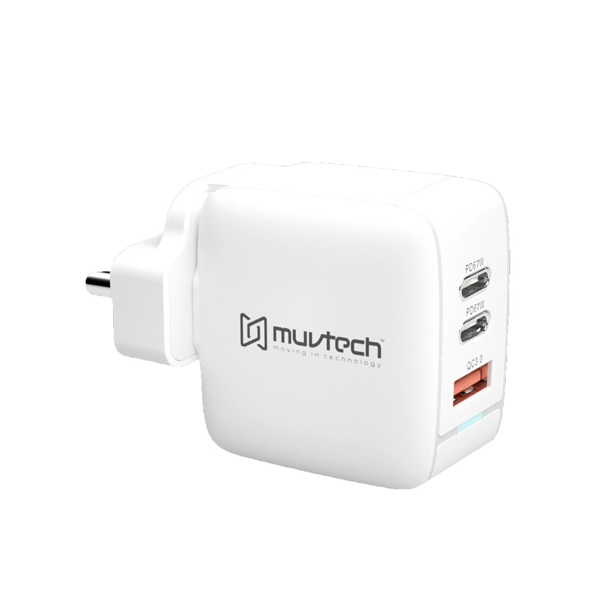 67W Triple Port Laptop Charger & Power Adapter (2 Type-C + USB-A) – Fast Charging for Laptops & Devices