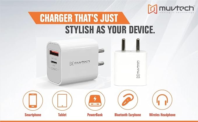 20W Dual Port USB & Type-C Mobile Wall Charger – Fast Charging for All Your Devices