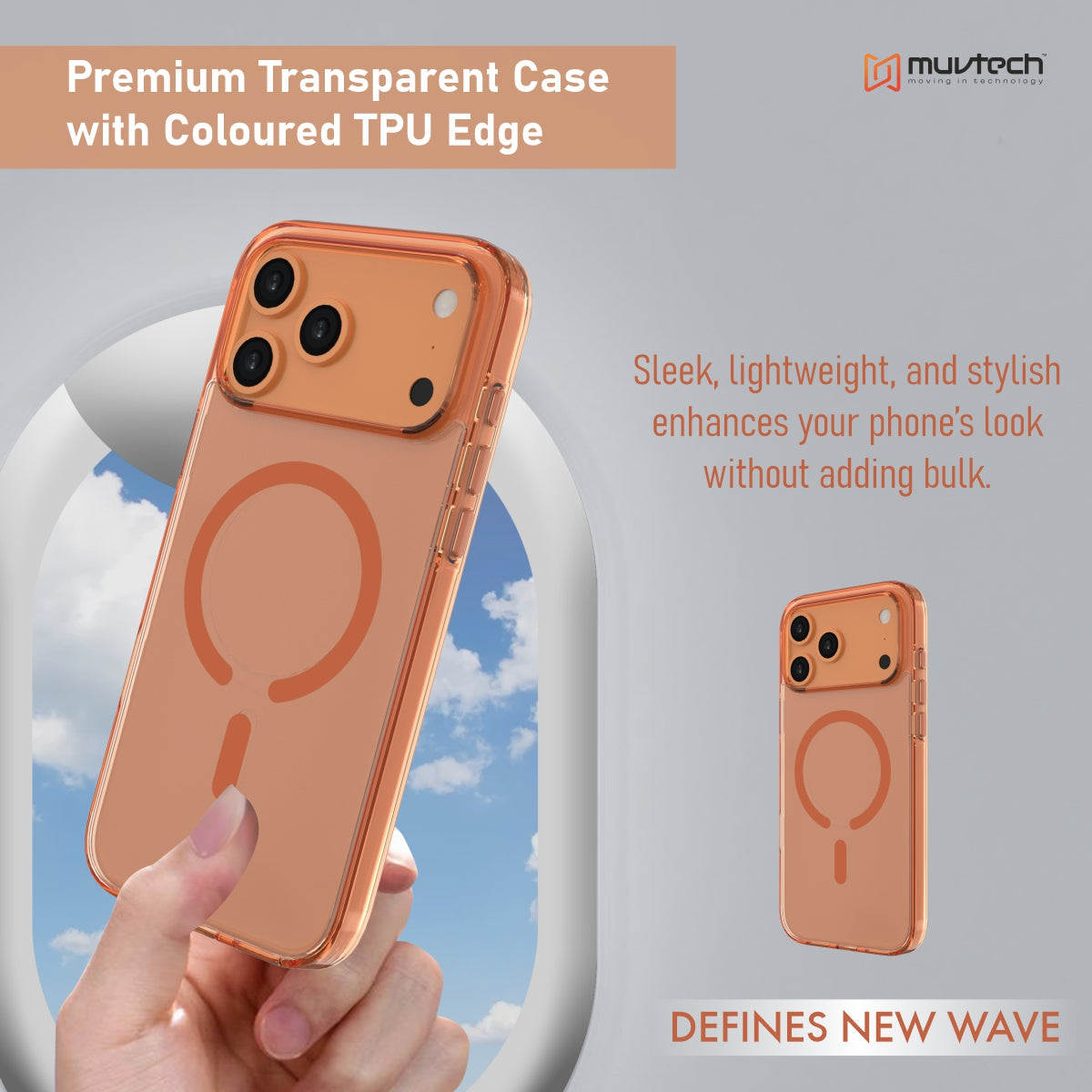 Plyo Case for iPhone 17 Pro/Pro Max Transparent With Coloured Sides Hybrid case, Anti-Yellow Case