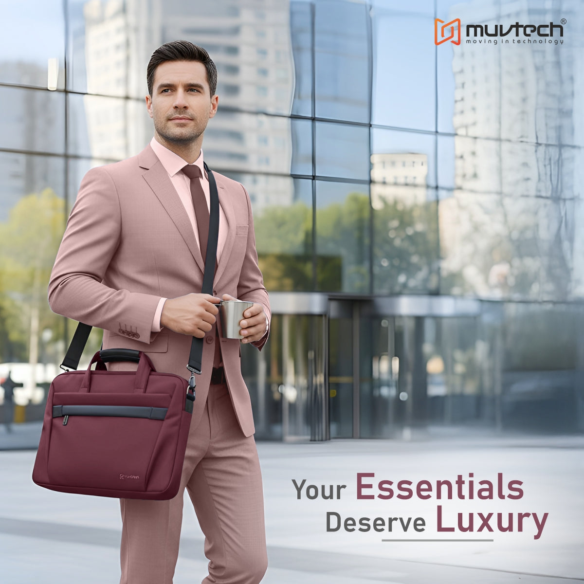 Muvtech Ruvo Premium Laptop Bag – Stylish & Protective Bag for Laptops Up to 14 inches