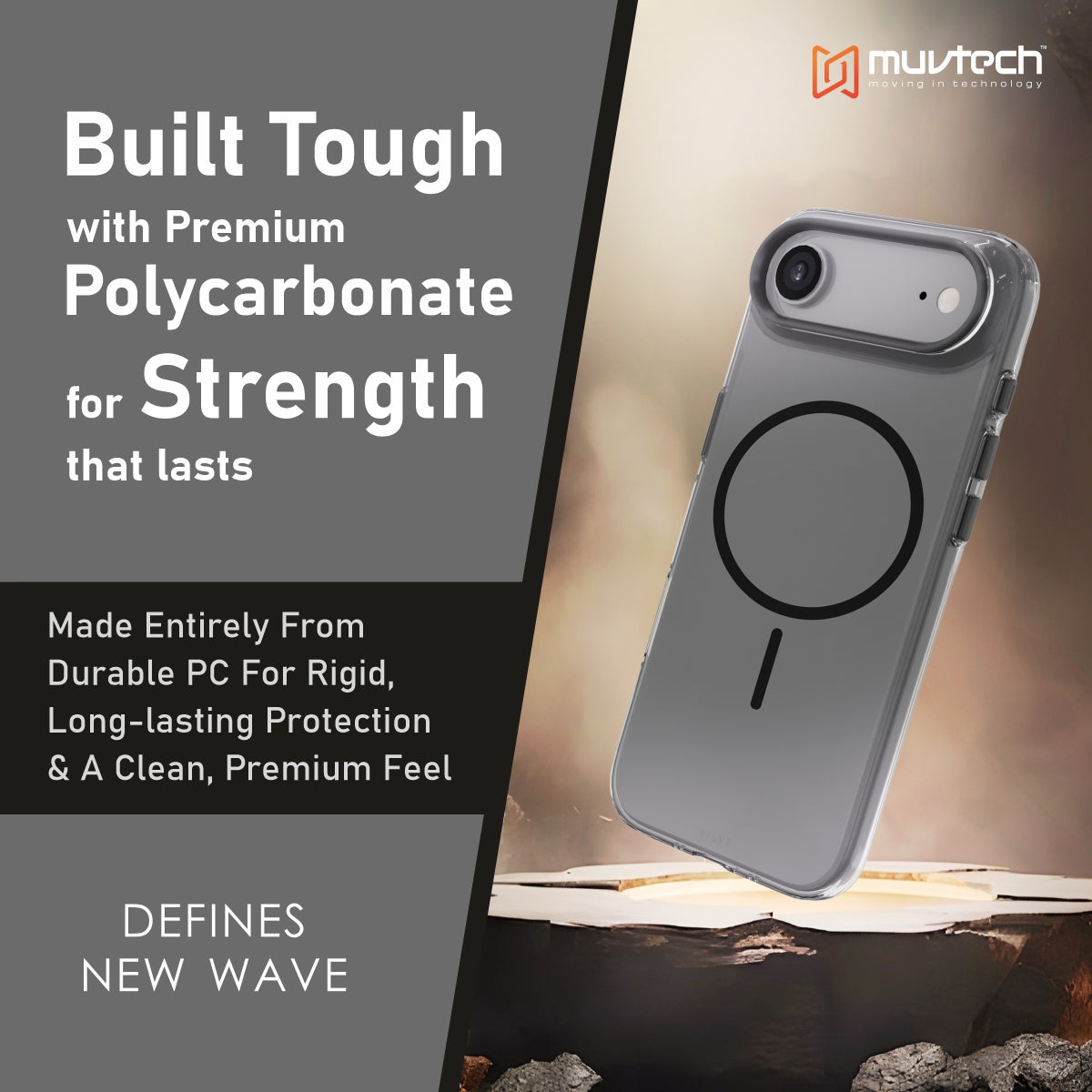 Crystal Halo Case for iPhone 17 Air, Slim Case with Camera Protection Bump, Anti-Yellow Case