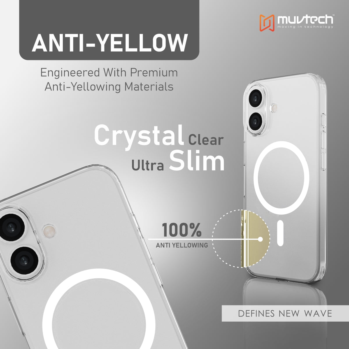 Clearvue Case for iPhone 17 Series, 1.2mm Ultra Slim Transparent Anti-Yellow Case