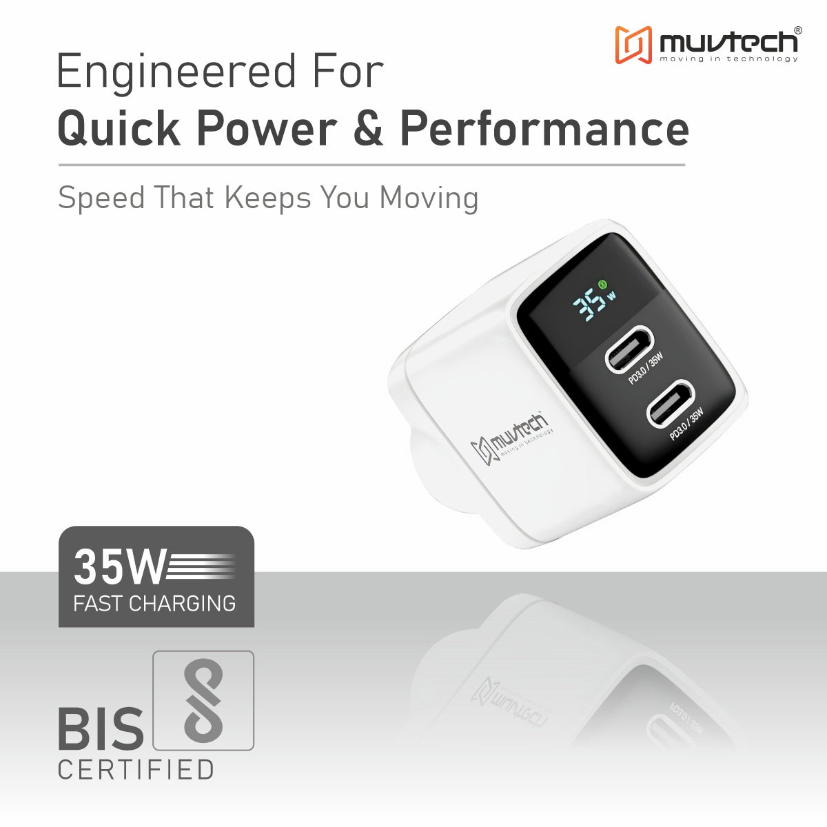 35W Dual Port Type-C Mobile Wall Charger – Fast Dual Charging for USB-C Devices