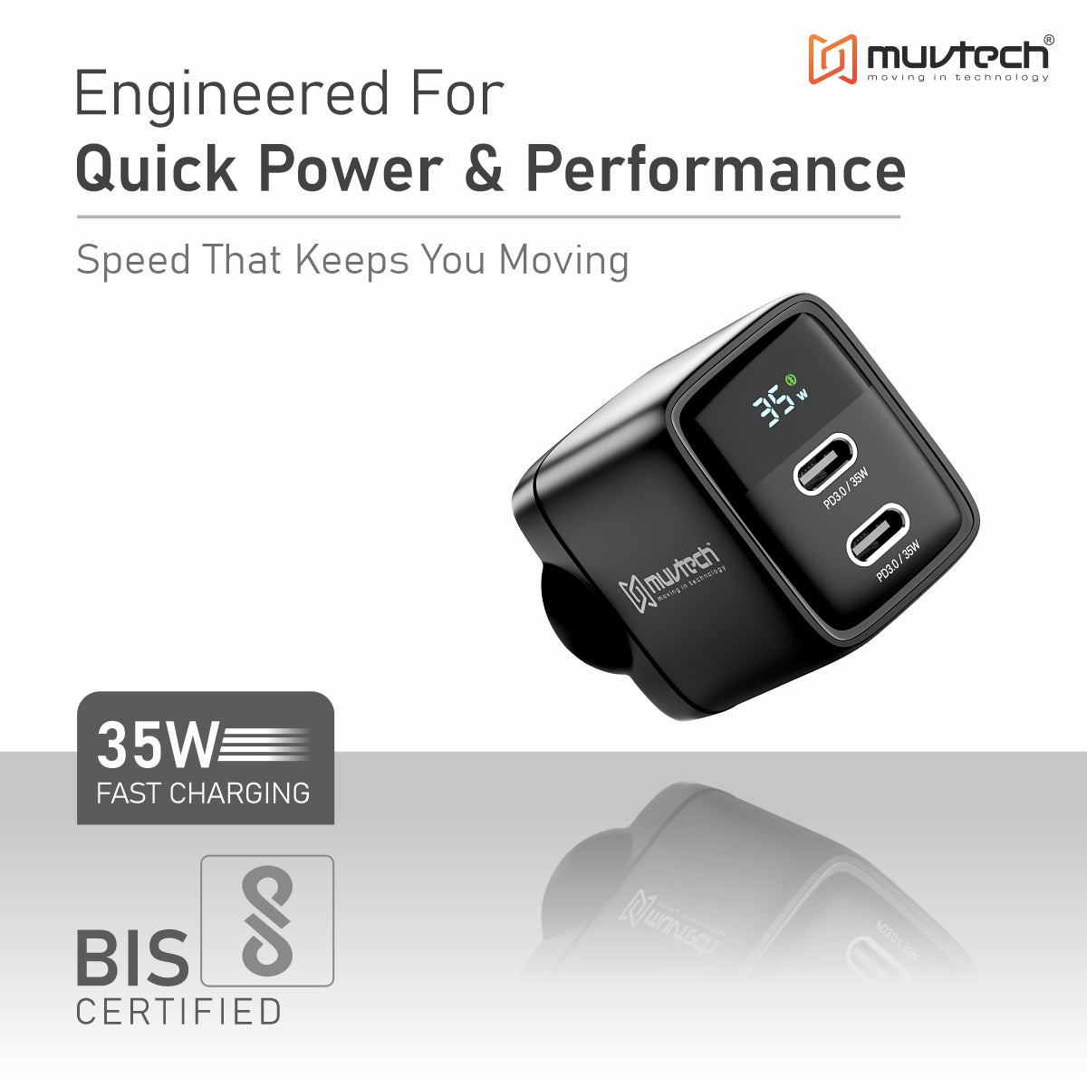 35W Dual Port Type-C Mobile Wall Charger – Fast Dual Charging for USB-C Devices