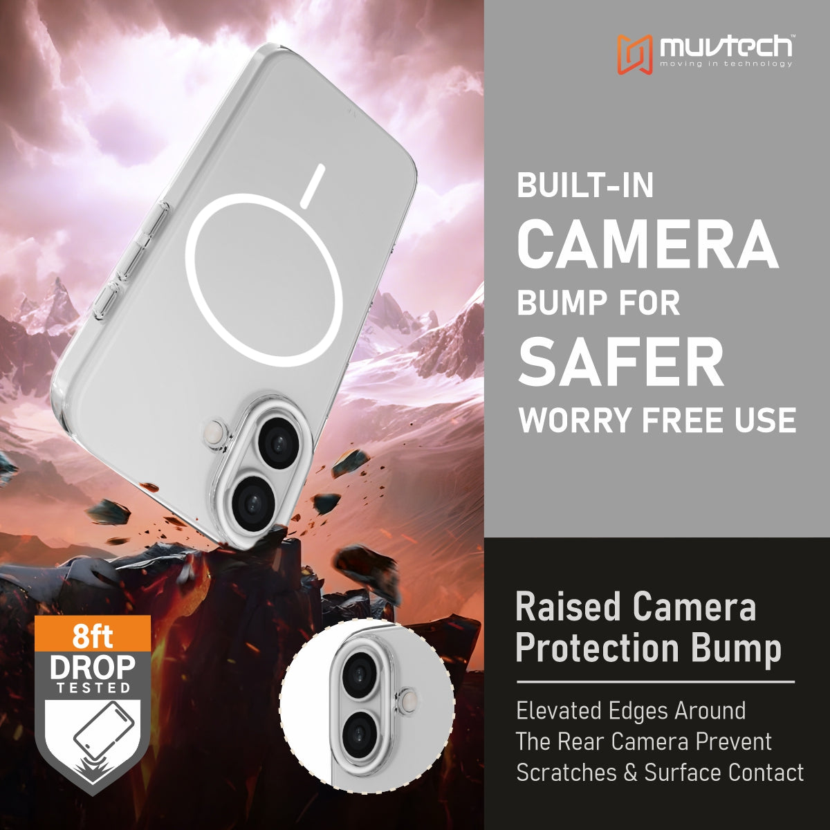 Crystal Halo Case for iPhone 17 Series, Slim Case with Camera Protection Bump, Anti-Yellow Case