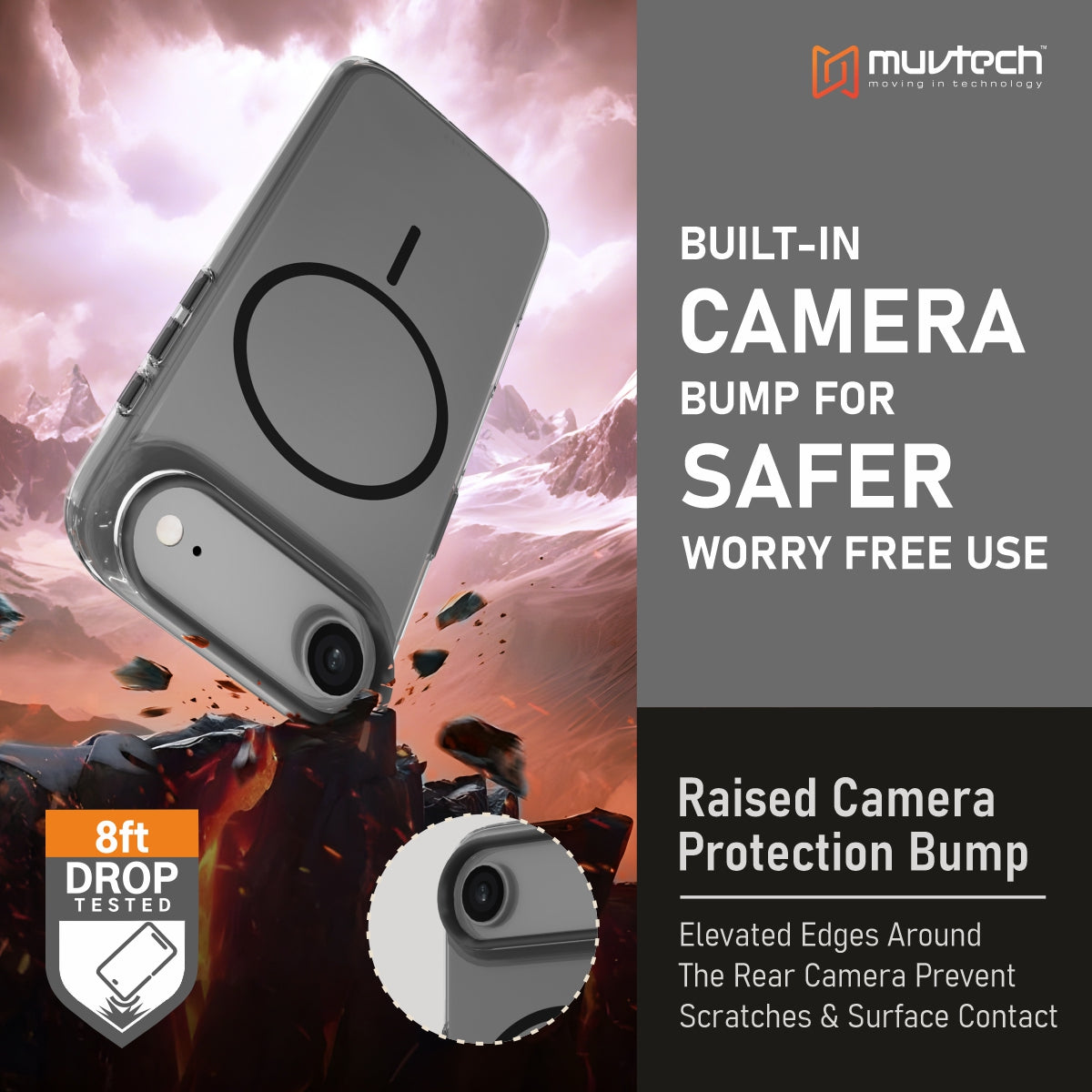 Crystal Halo Case for iPhone 17 Air, Slim Case with Camera Protection Bump, Anti-Yellow Case