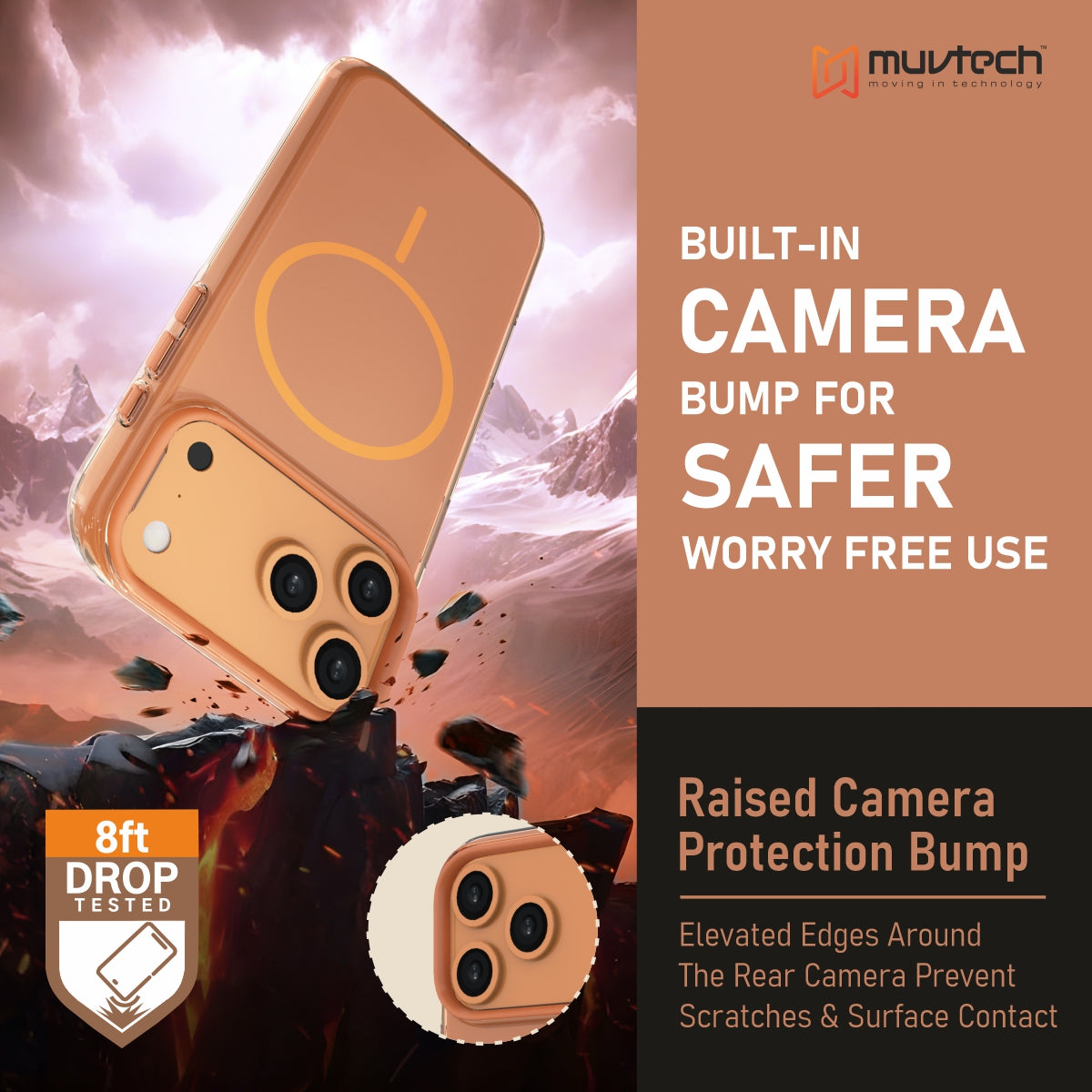 Crystal Halo Case for iPhone 17 Pro / Pro Max Slim Case with Camera Protection Bump, Anti-Yellow Case