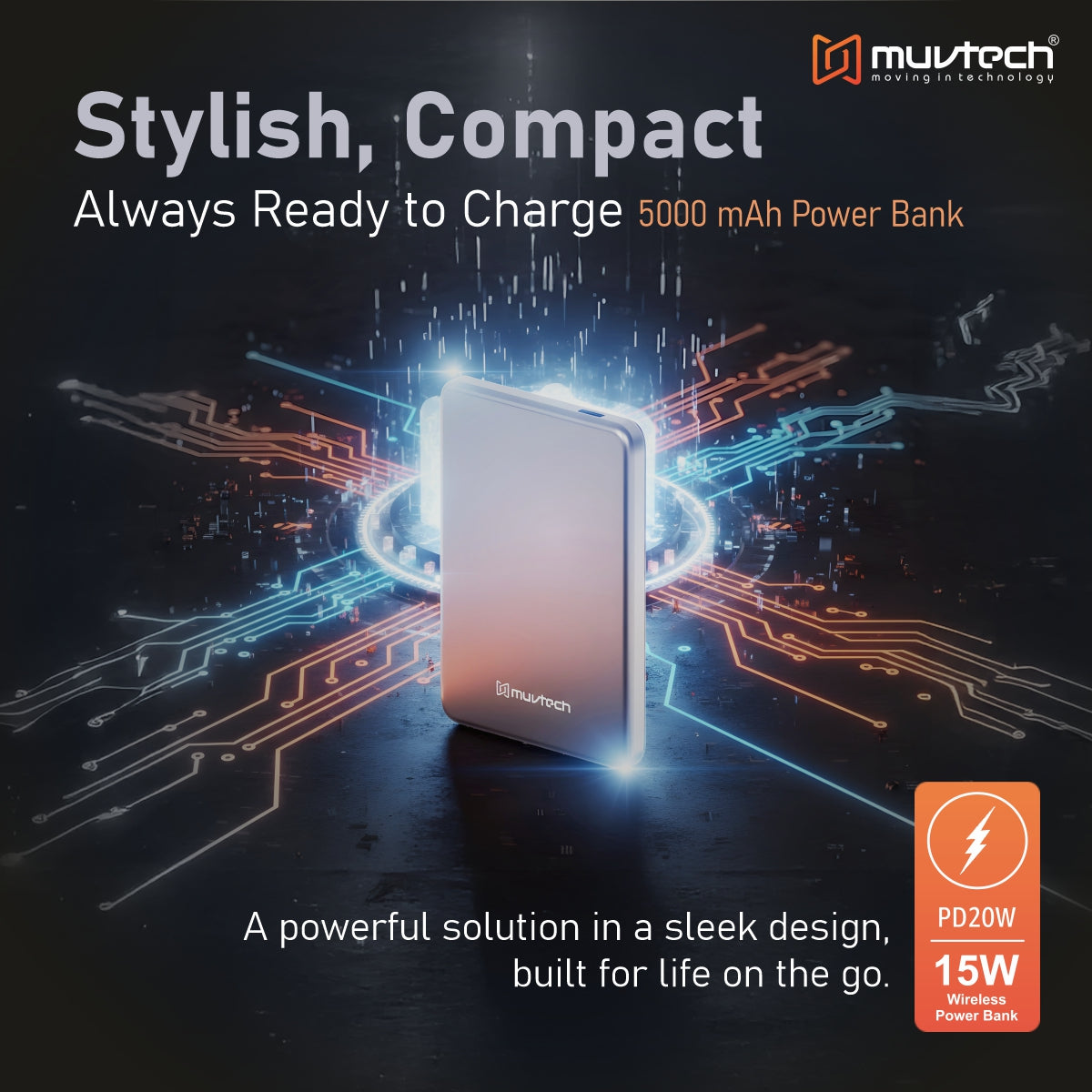 AEROSLIM 5000mAh Ultra-Slim, 15W Mag-Safe Compatible Power Bank