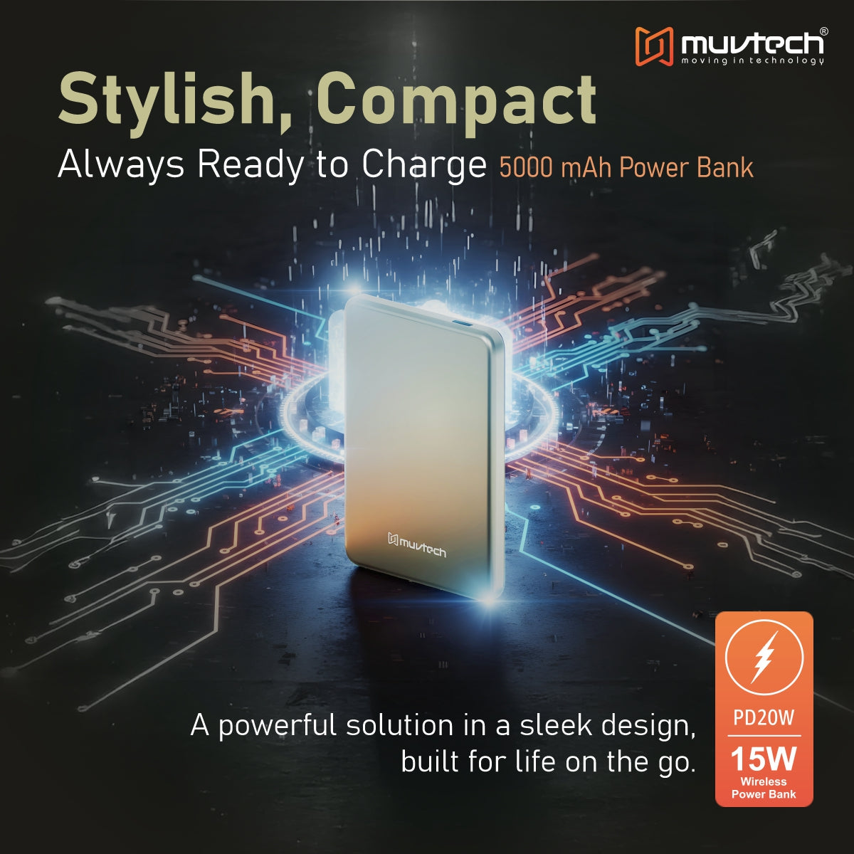 AEROSLIM 5000mAh Ultra-Slim, 15W Mag-Safe Compatible Power Bank