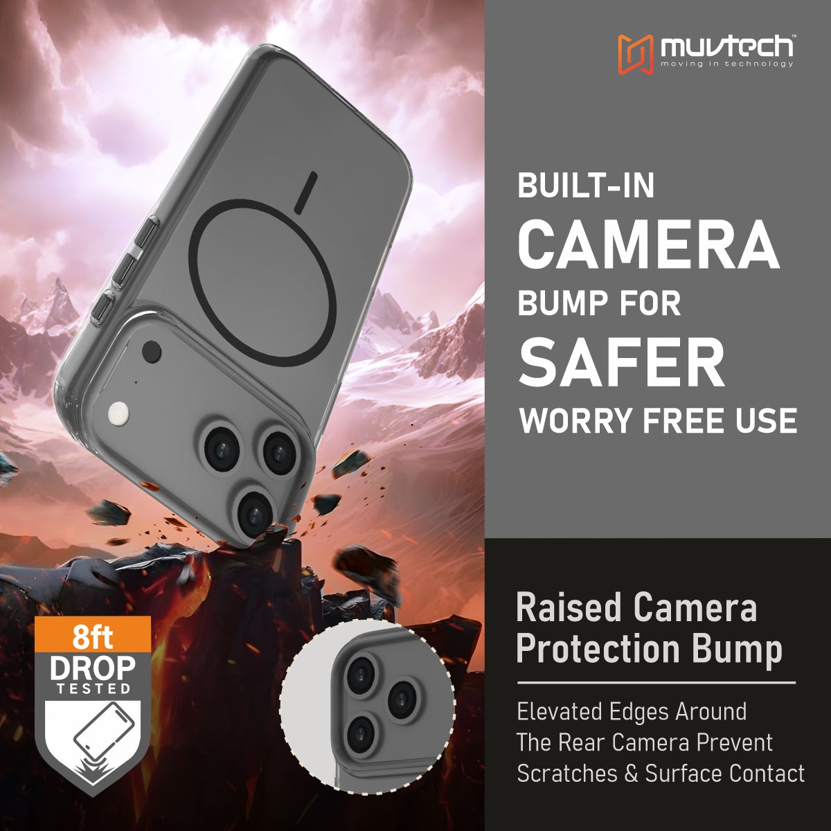 Crystal Halo Case for iPhone 17 Pro / Pro Max Slim Case with Camera Protection Bump, Anti-Yellow Case