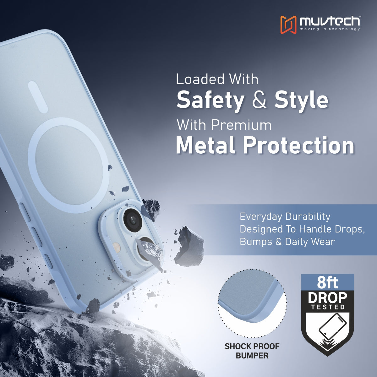 Reno Case for iPhone 17 Protective Case with Metal Camera Protection Bump