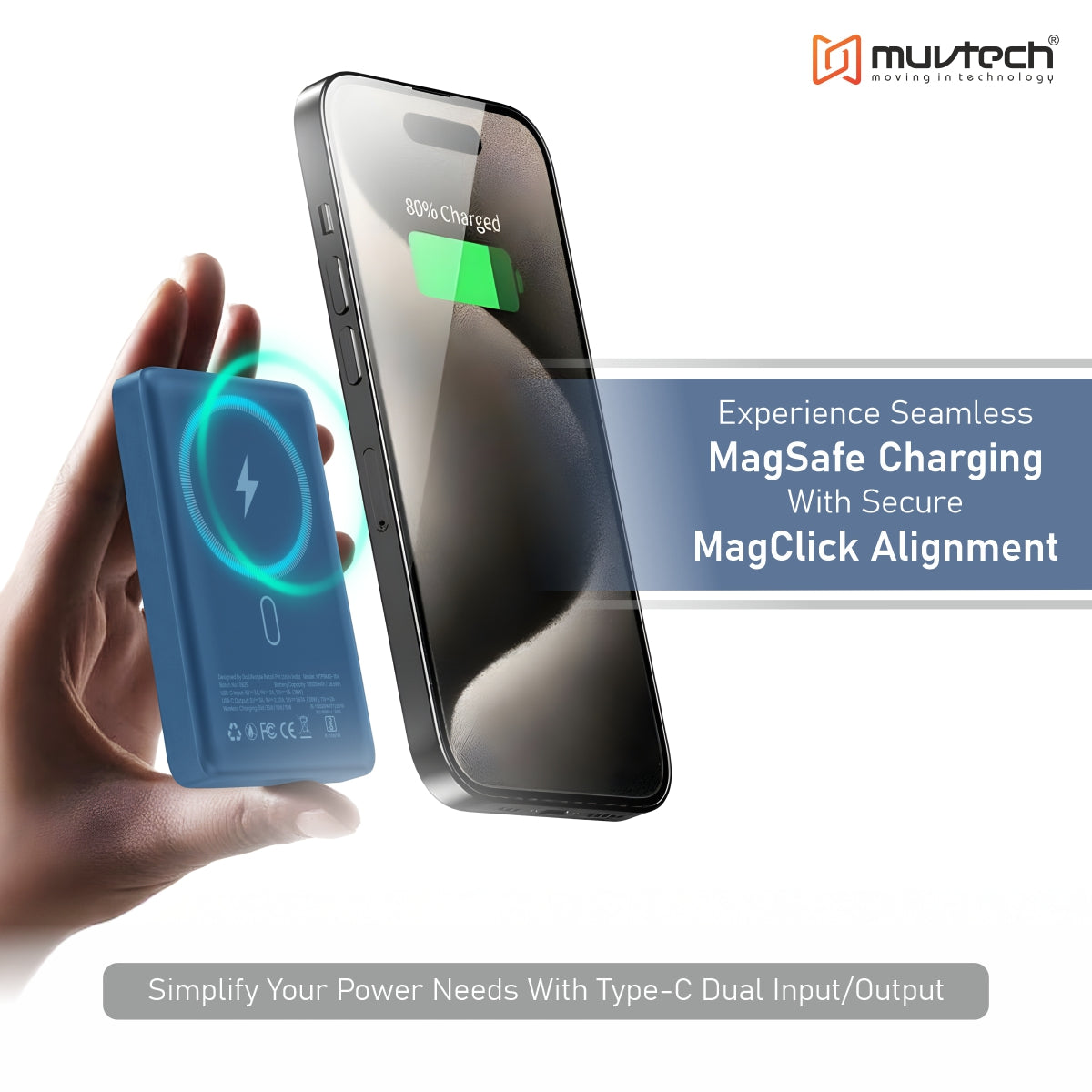 Pocket Pro 10000mAh 15W Mag-Safe Wireless Charging Power Bank