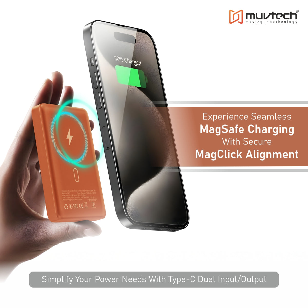 Pocket Pro 10000mAh 15W Mag-Safe Wireless Charging Power Bank