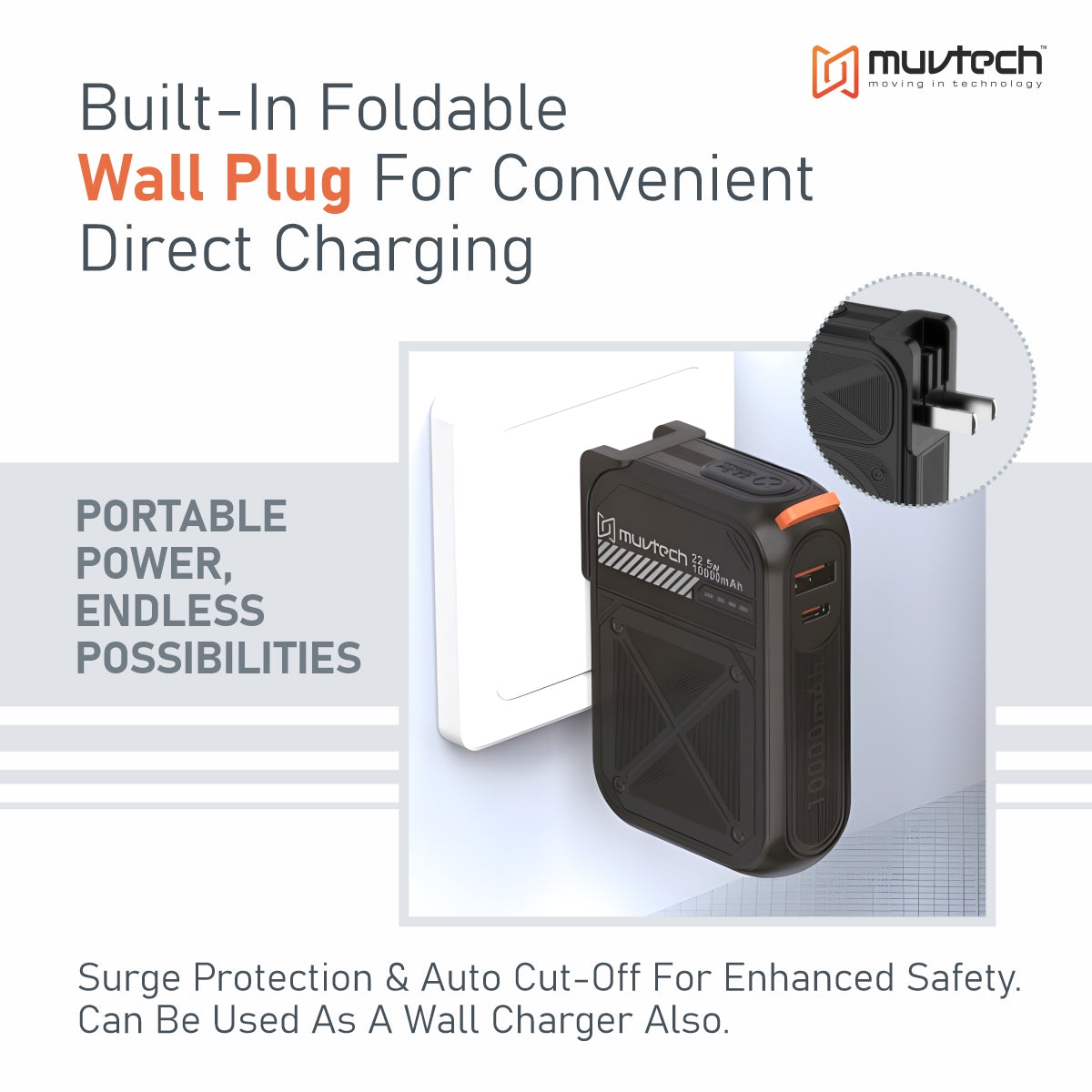 Travel Mate Power Bank + Adapter (2-in-1)