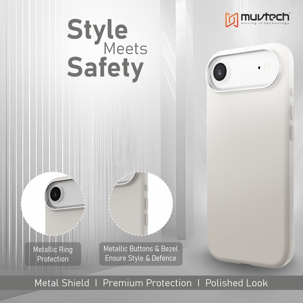 Capri Case for iPhone 17 Air Liquid Silicone Case with Metal Camera Ring and Buttons