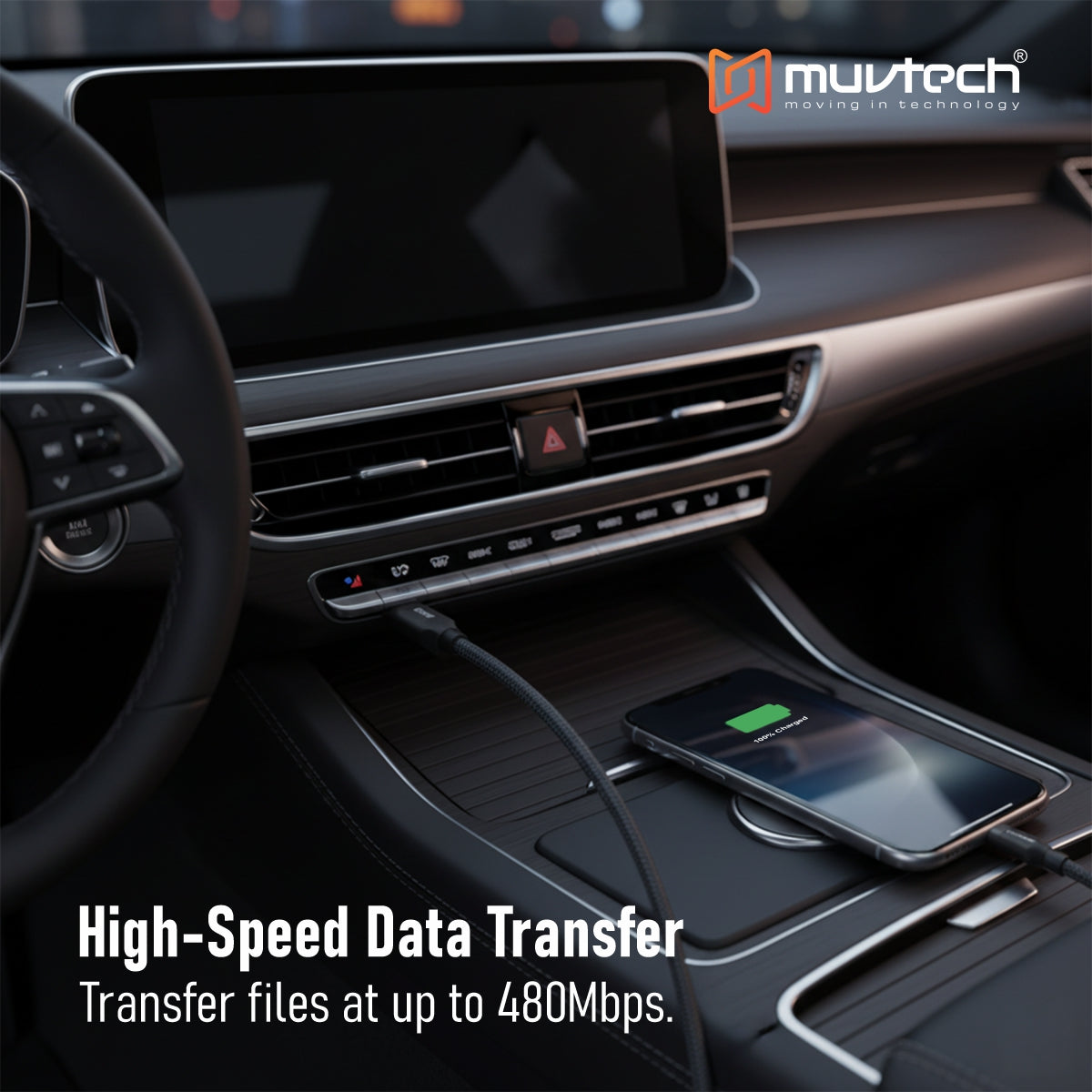 Surge 100W Fast Charging Braided Cable – Type-C to Type-C- 1 Meter