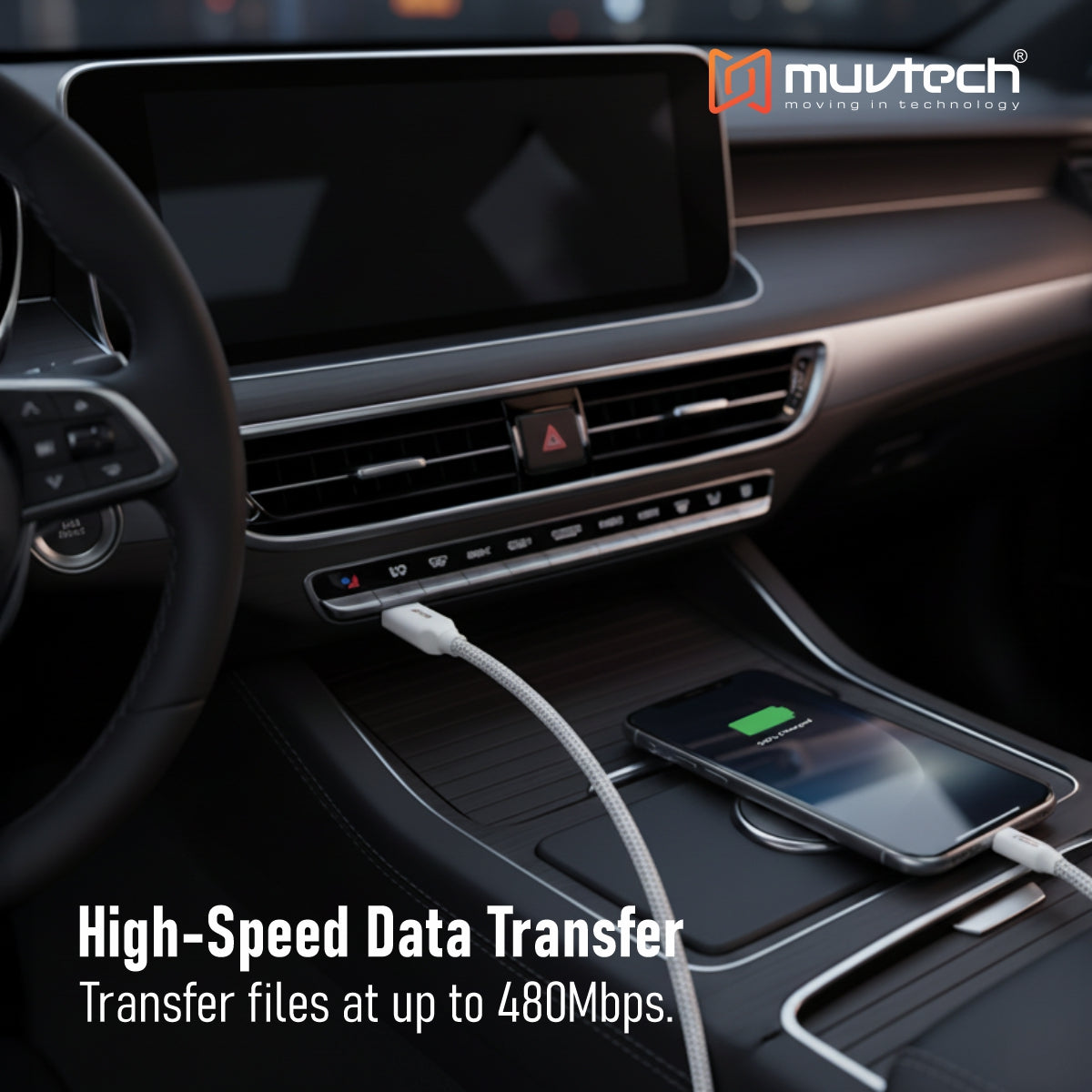 Surge 60W Fast Charging Braided Cable – Type-C to Type-C- 1 Meter