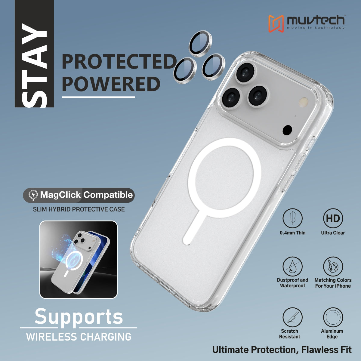 Armour Combo Kit (3 in 1) – 360° Full Protection Case with 9H Tempered Glass & Camera lens | MagSafe Compatible | Designed for iPhone 17 Pro/Pro Max