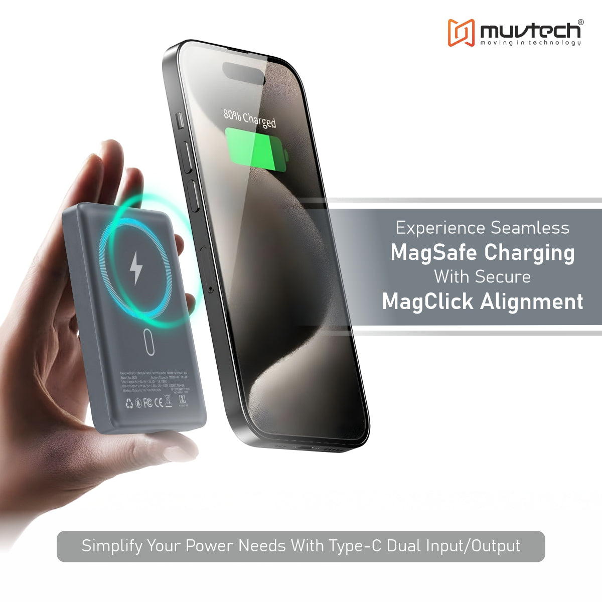 Pocket Pro 10000mAh 15W Mag-Safe Wireless Charging Power Bank