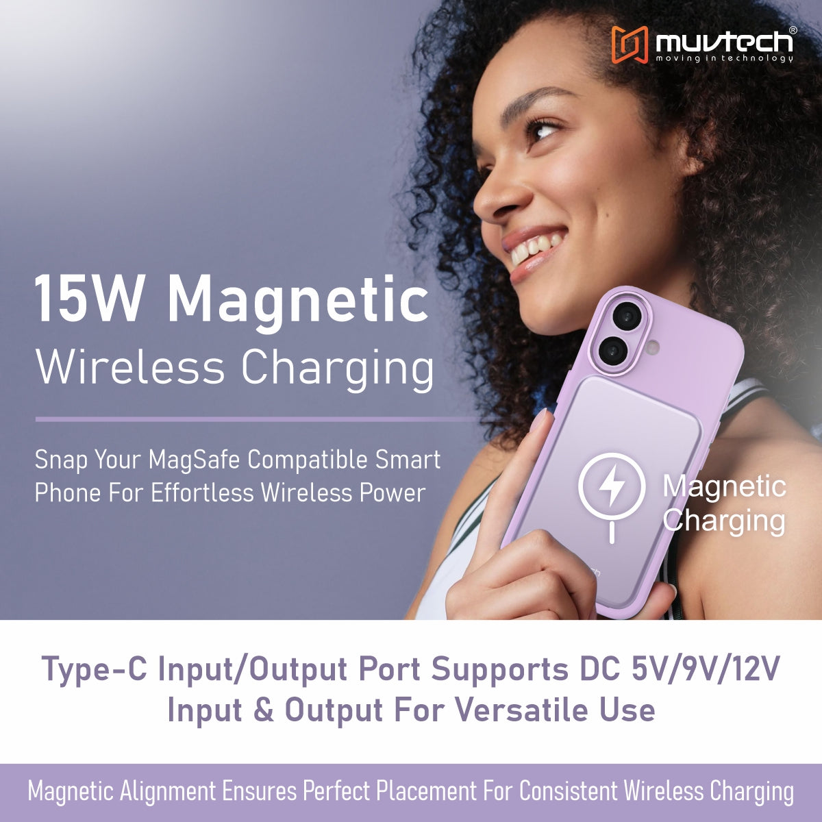 Pocket 5000mAh Power Bank | 15W Mag-Safe Wireless Charging Power Bank