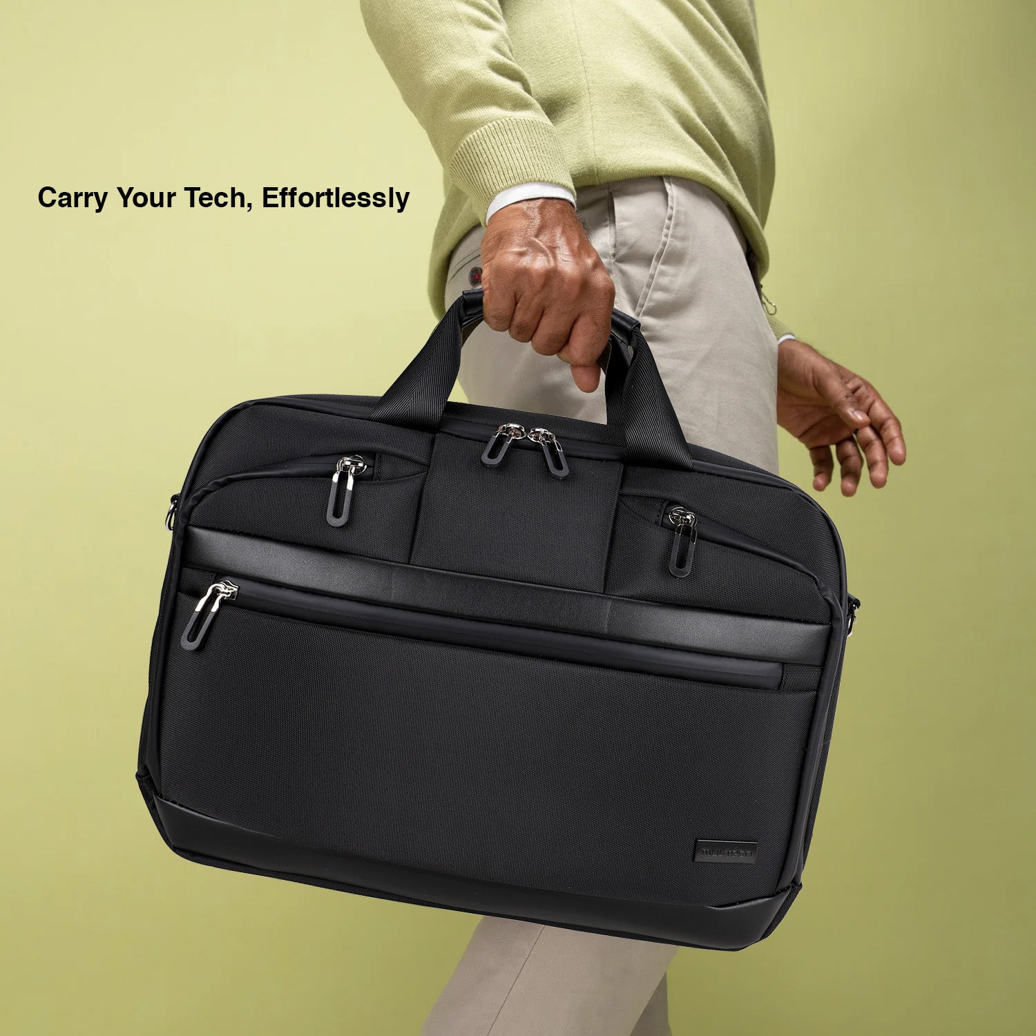 Zurich Brief Case Nylon Laptop Bag – Water-Repellent, Multi-pocket Design with Waterproof Zipper & Strong Handle (Ideal for Executive One-Day Travel