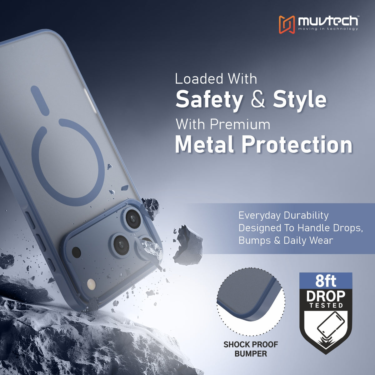 Reno Case for iPhone 17 Pro / Pro Max Protective Case with Metal Camera Protection Bump