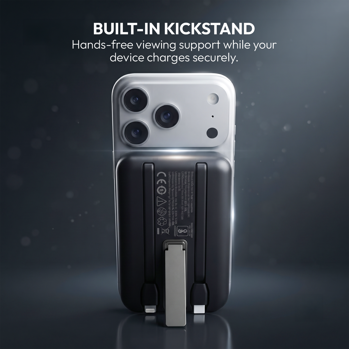 Pocket Link 10000mAh Power Bank with Cables