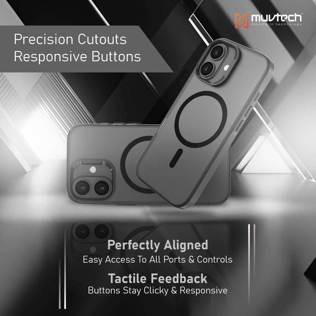 Reno Case for iPhone 17 Protective Case with Metal Camera Protection Bump