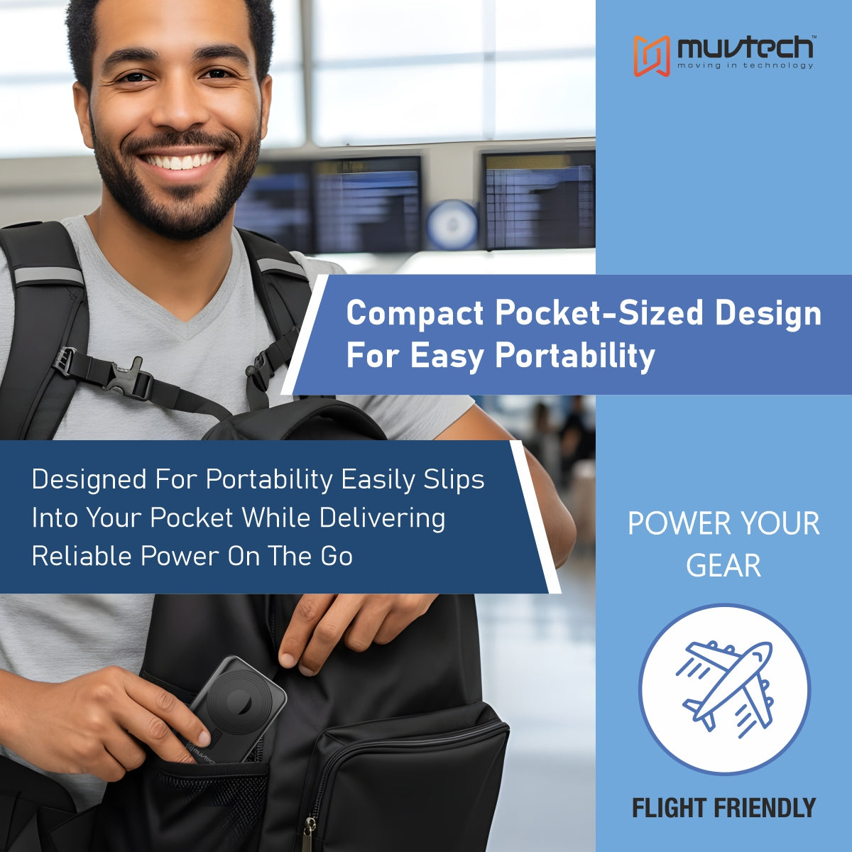 Pocket Link 10000mAh Power Bank with Cables