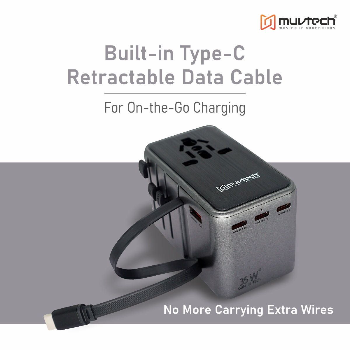 World Traveller Pro Universal 35W PD Fast Charger Adapter | Compatible with MacBook, Laptops & International Travel (200+ Countries)