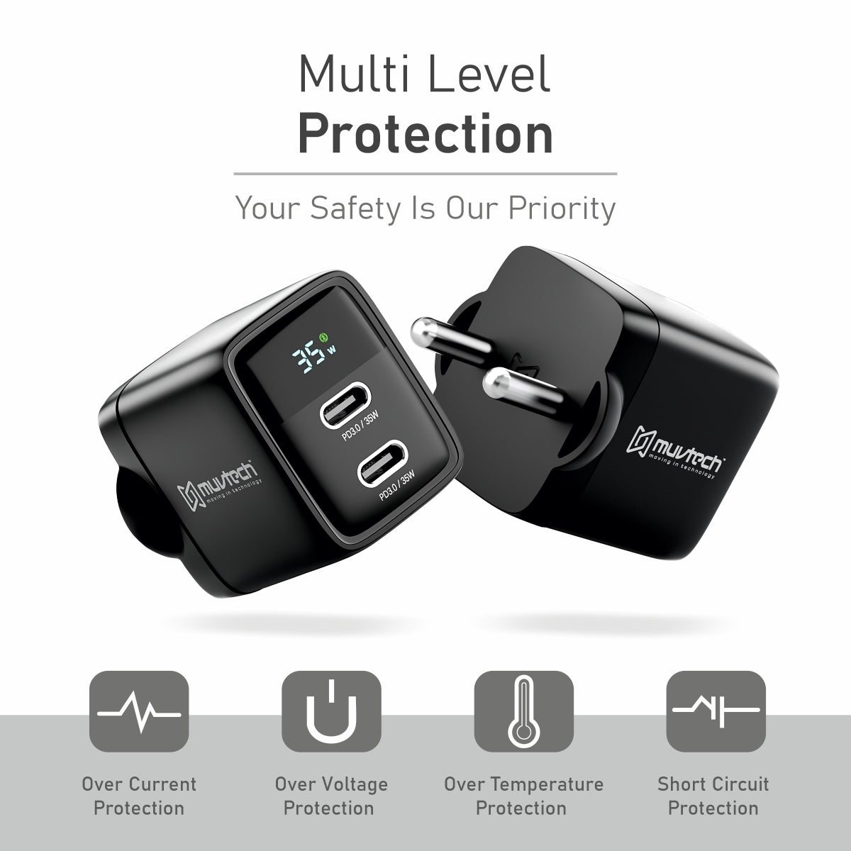 35W Dual Port Type-C Wall Charger