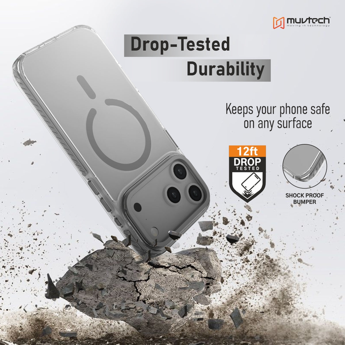 Troy Case for iPhone 17 Pro / Pro Max Protective Case with Metal Camera Ring and Buttons