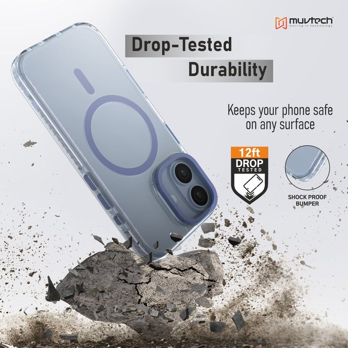 Troy Case for iPhone 17 Protective Case with Metal Camera Ring and Buttons