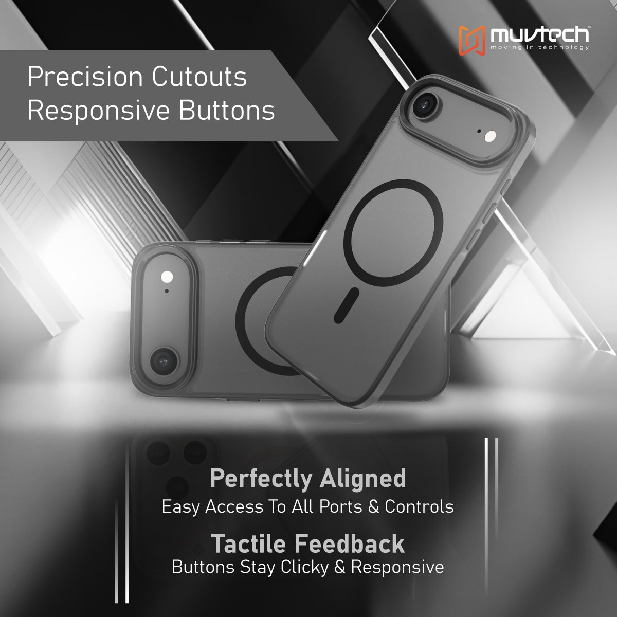 Reno Case for iPhone 17 Air Protective Case with Metal Camera Protection Bump