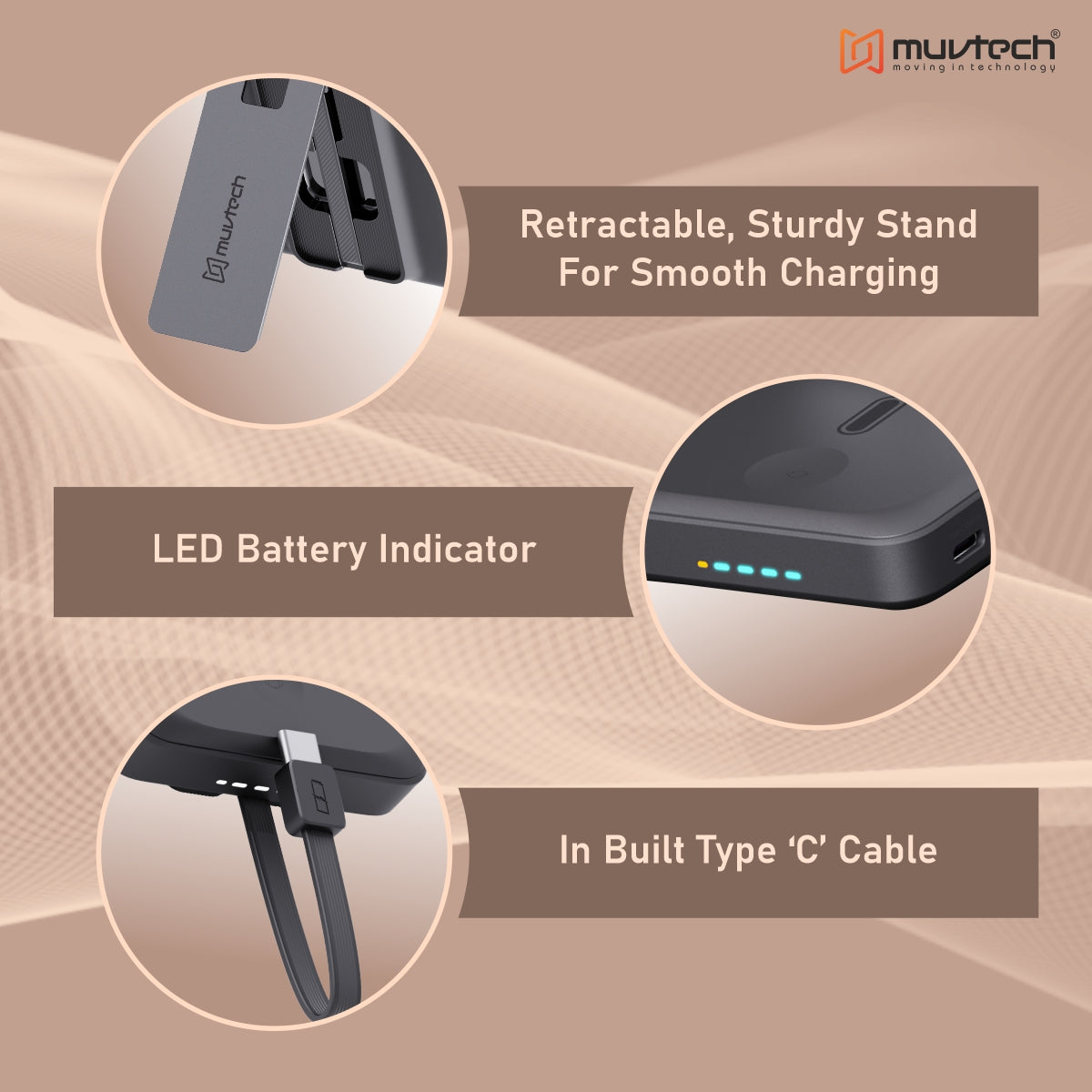 Qi2 Certified TURBOBRIC 10000mAh Mag-Safe Power Bank | 35W PD Fast Charging with Kickstand
