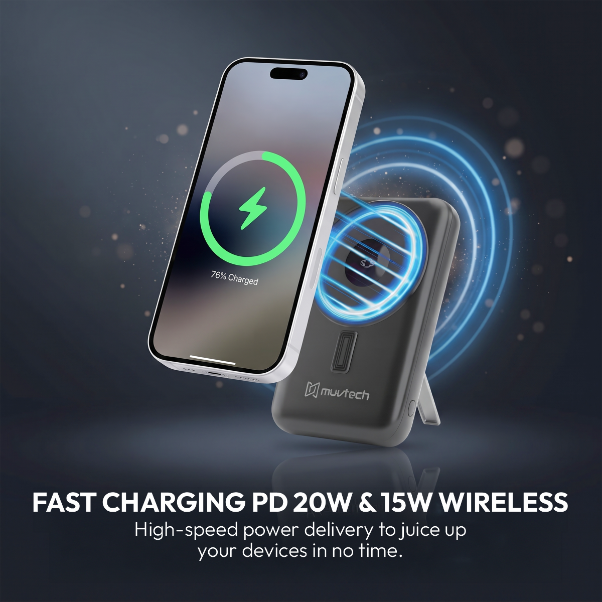 Pocket Link 10000mAh Power Bank with Cables