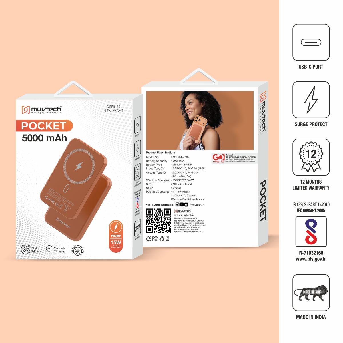 Pocket 5000mAh Power Bank