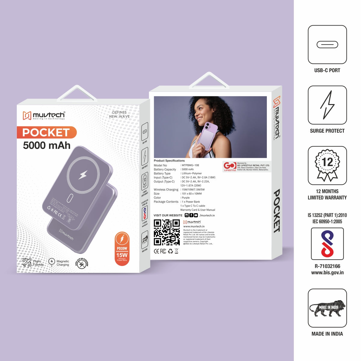 Pocket 5000mAh Power Bank