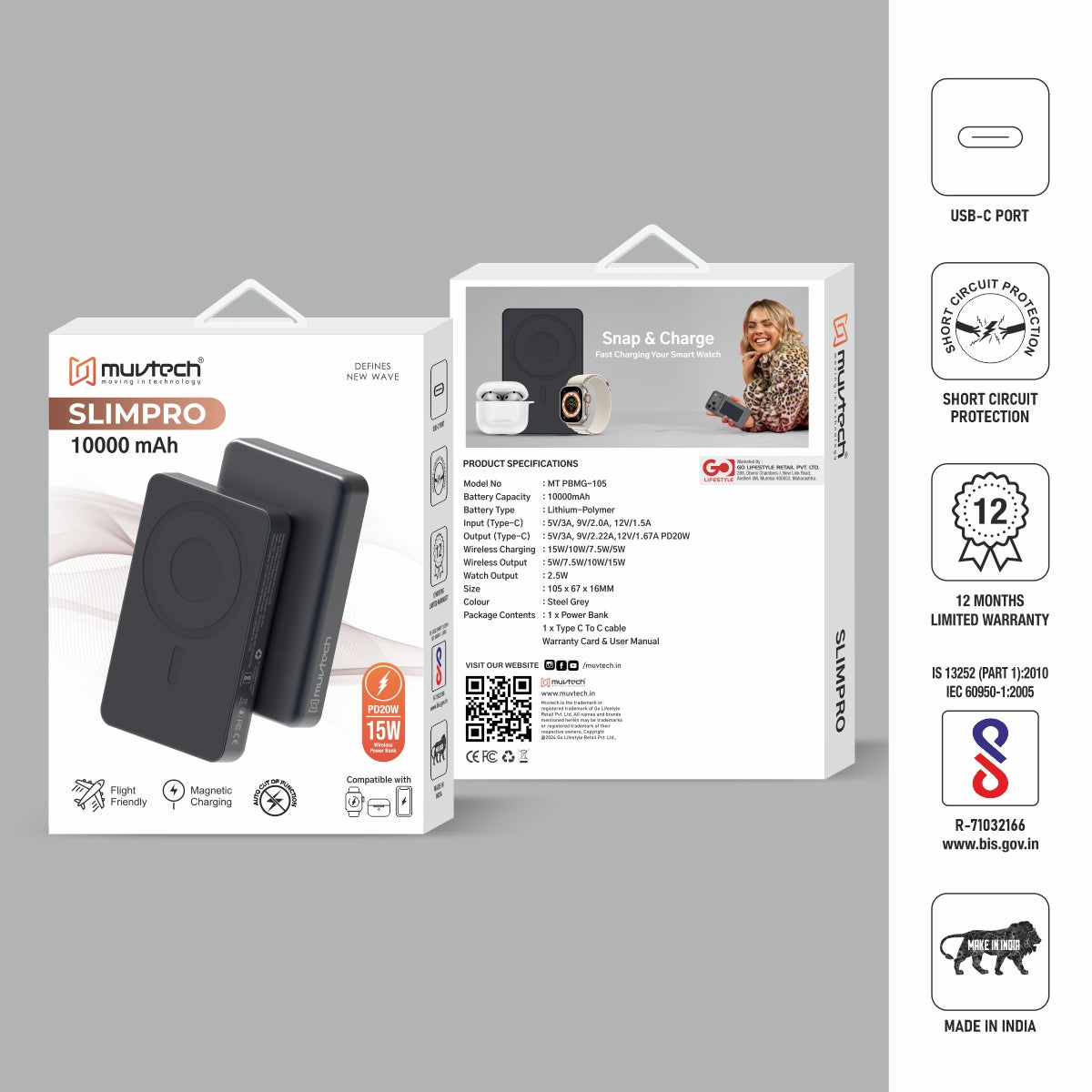 Slim Pro 10000mAh Magnetic Wireless Charging Power Bank