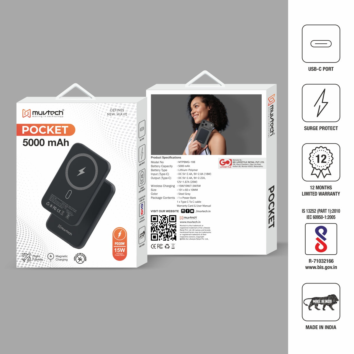 Pocket 5000mAh Power Bank