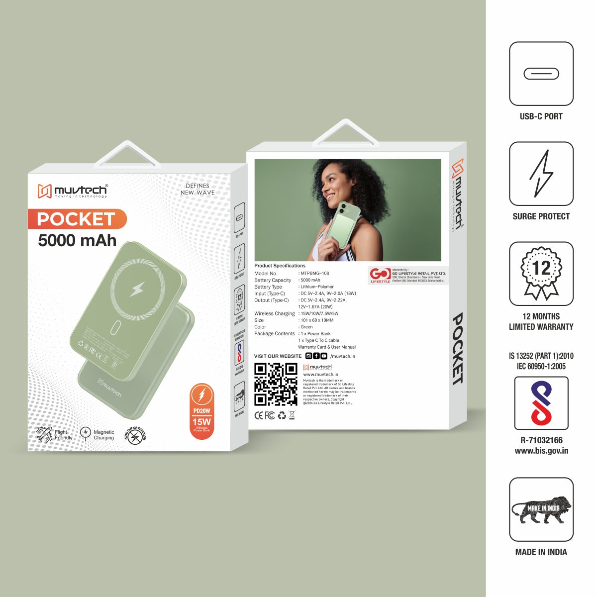 Pocket 5000mAh Power Bank