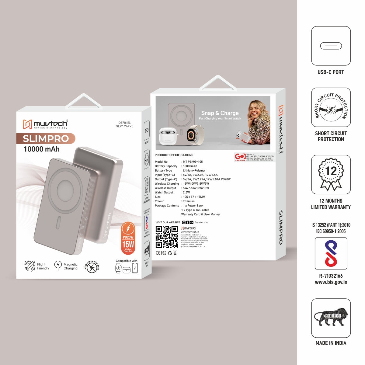 Slim Pro 10000mAh Magnetic Wireless Charging Power Bank