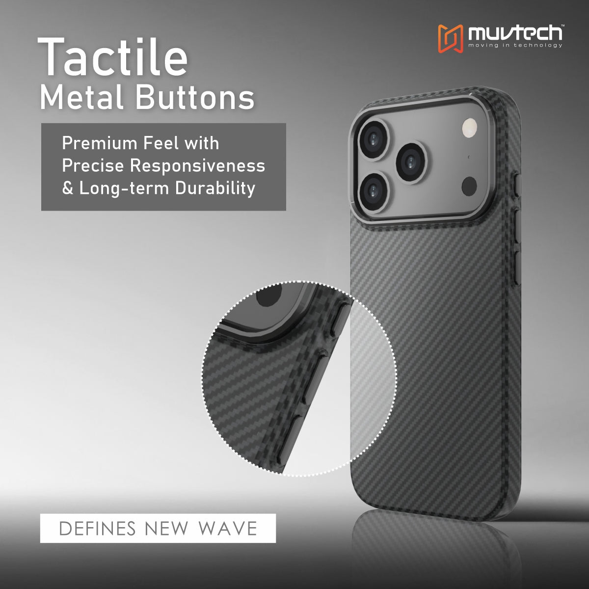 Slim Case for iPhone 17 Pro / Pro Max, 1.5mm PC Slim Case with Metal Camera Ring and Metal Buttons