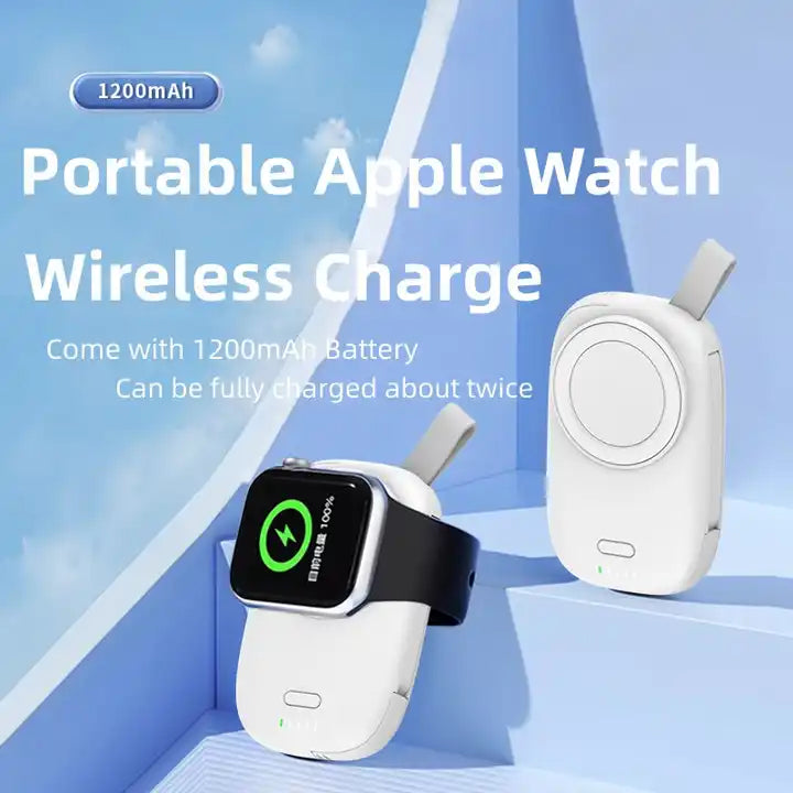 JUICE Watch 1200mAh Portable Power Bank Apple iWatch Charger | Magnetic Wireless Charger with High-Speed Charging & LED Indicator Lights