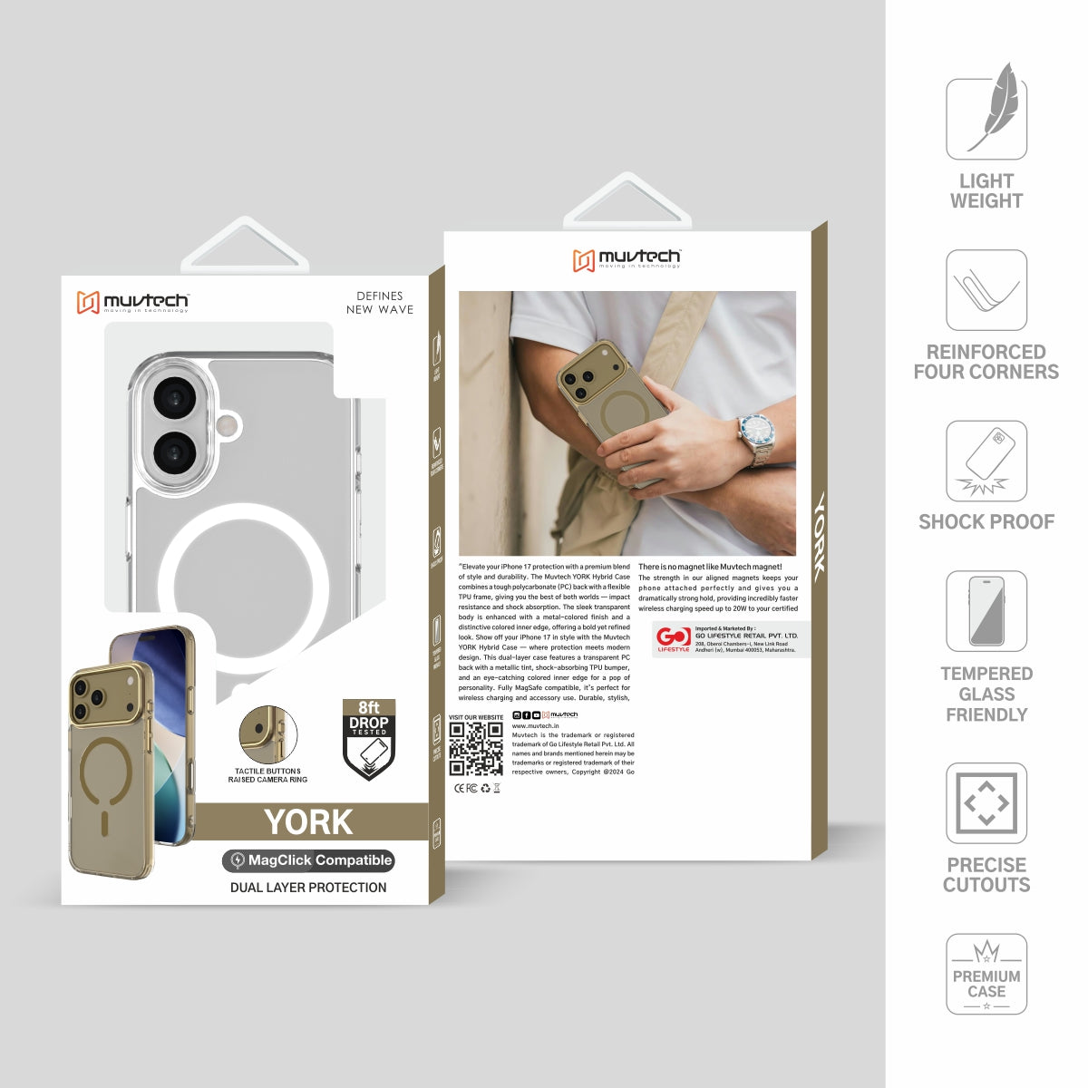 York Case for iPhone 17 Protective Case with Camera Protection Bump