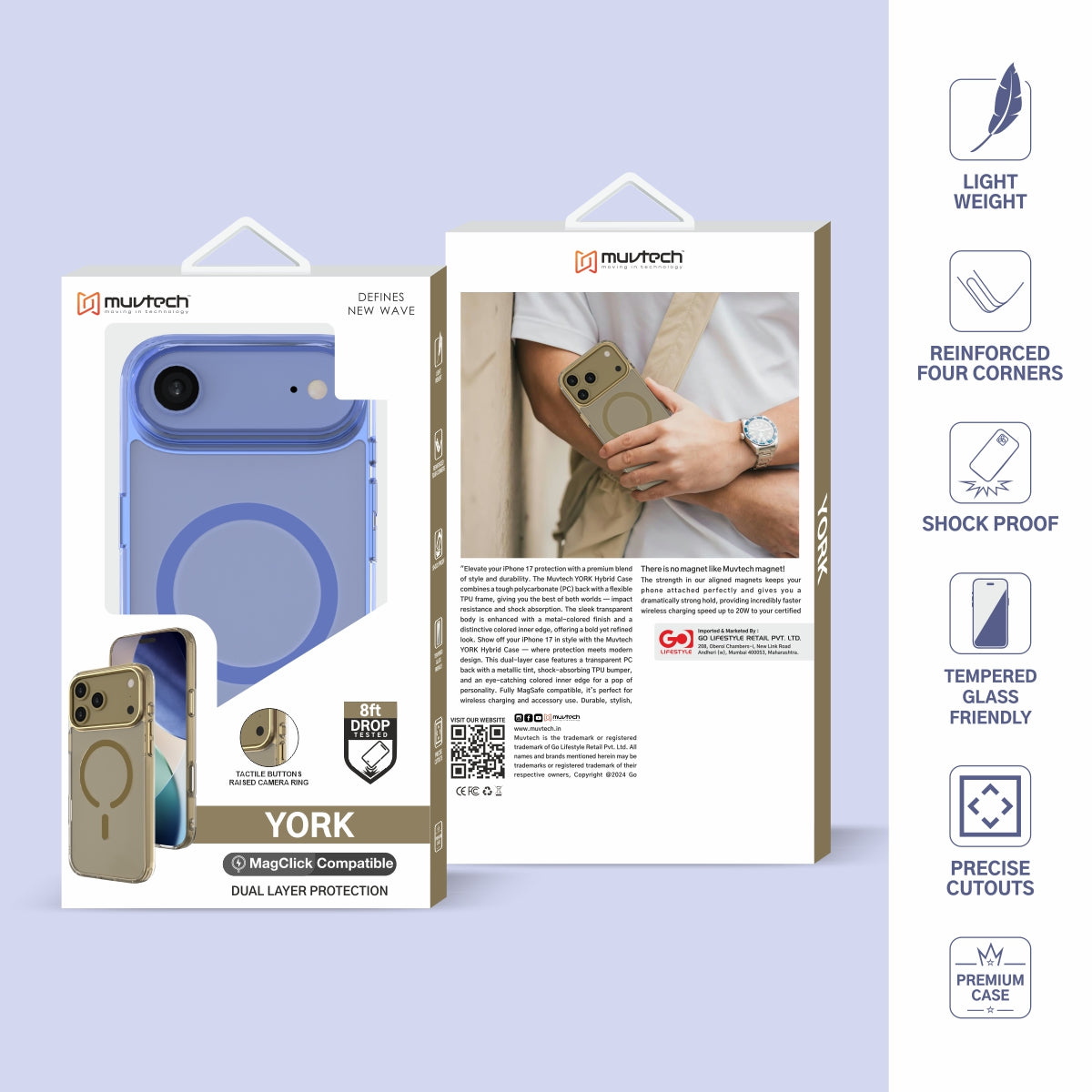 York Case for iPhone 17 Air Protective Case with Camera Protection Bump