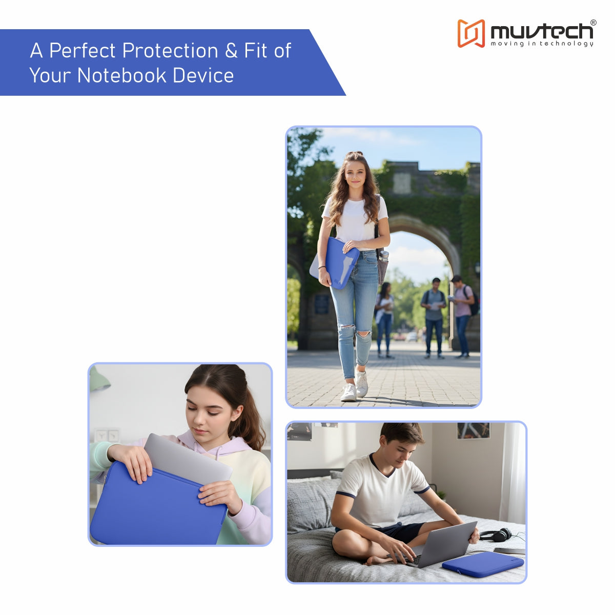 Slevo Laptop Sleeve – Elasticated Fit with Lycra & Neoprene Outer, Soft Padded Interior for MacBook (13 Inches)